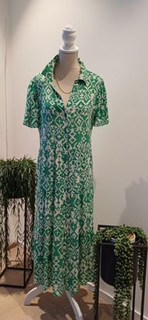 Sommerkleid Gr. 40 grün-weiss gemustert