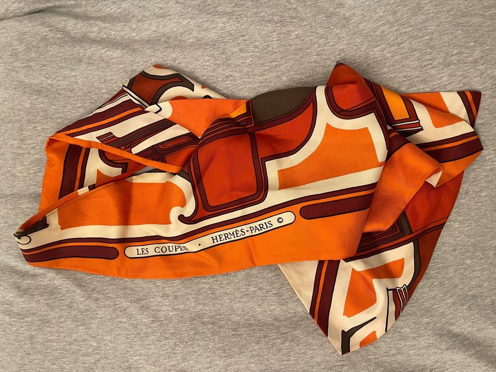 Foulard Vintage Feliciani En Soie Italienne - Motif Géométrique, Fait Main