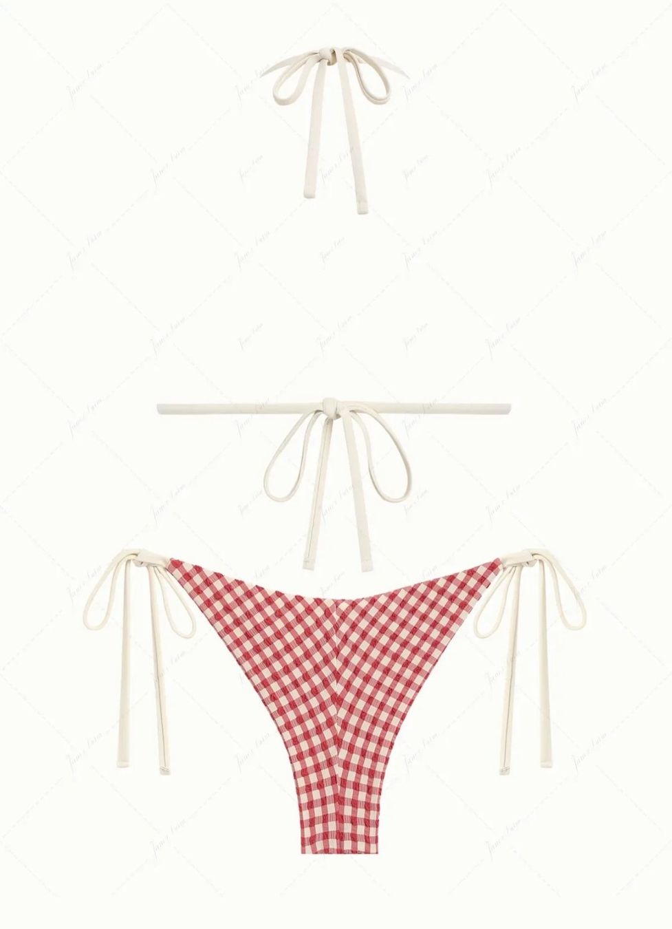 Costumi da bagno & Bikini: Pomegranate Red Gingham Bikini Set – Nuovo e nell'imballaggio originale da Marly venduto da Nabrudis 1