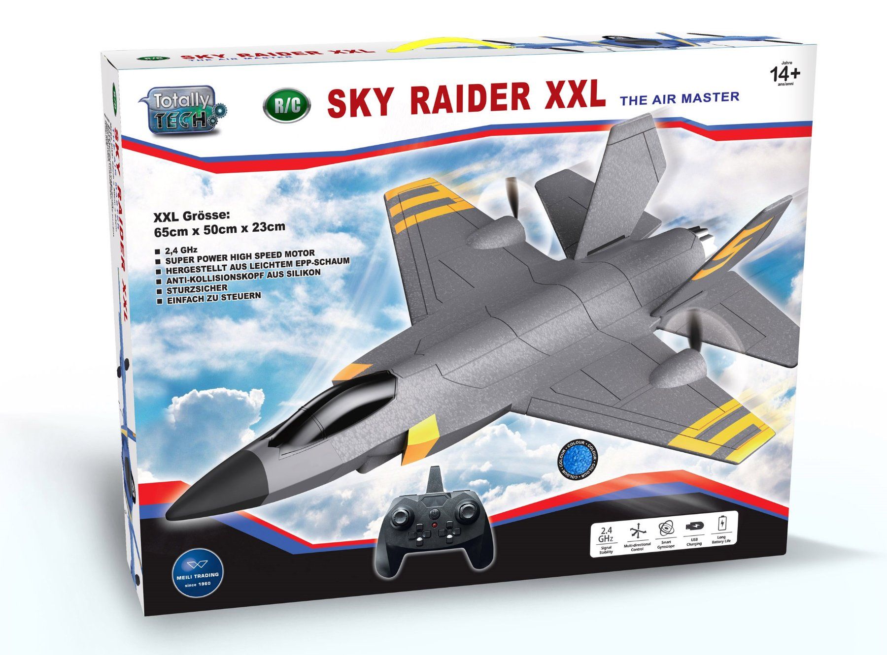Modellismo RC: Totally Tech Sky Raider XXL Flugzeug 2.4 Ghz blau oder grau – Nuovo e nell'imballaggio originale da Walenstadt venduto da Trend-24 3