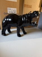 Deko Figur Flusspferd schwarz lackiert guter Zustand