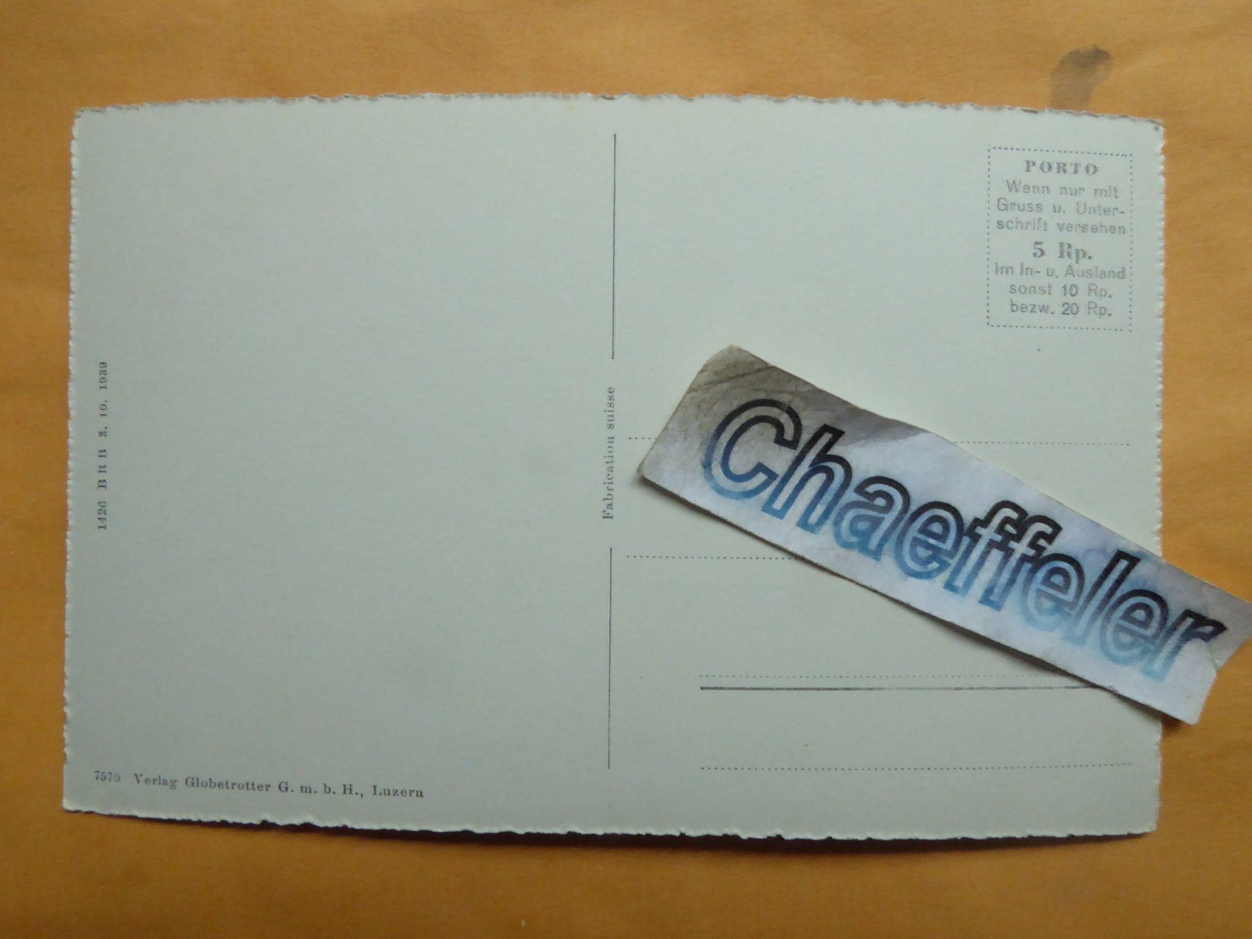 Cartoline postali: Blick v. Giebel auf Triftgebiet und – Usato da Zürich venduto da Chaeffeler 1