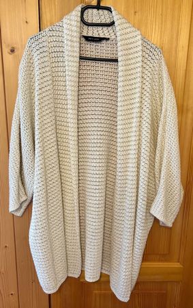 Leichte Strickjacke | Cardigan | Boho Style | Creme-Weiss M