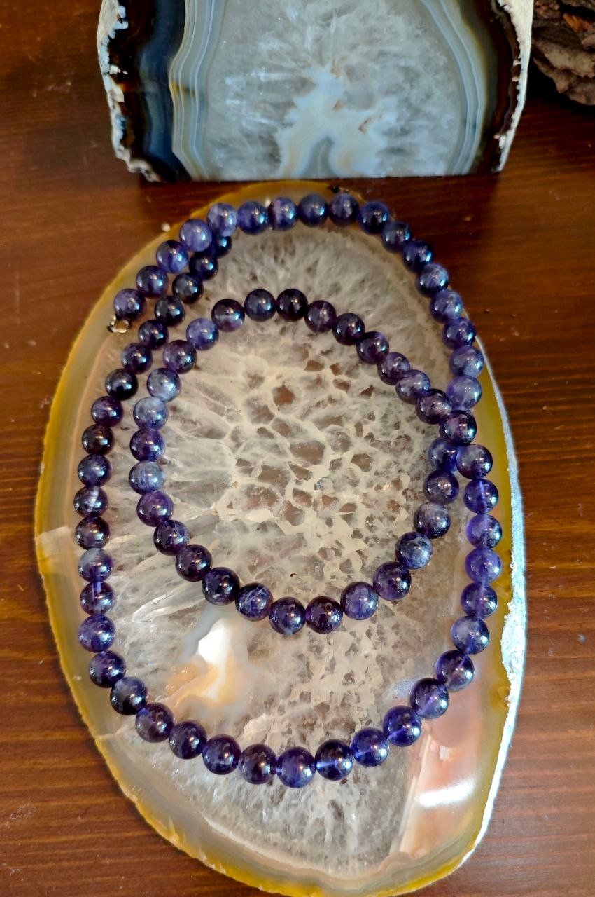 Ketten: EDLE ECHT AMETHYSTST. KETTE IM KUGELFORM, 65 cm. – Neu (gemäss Beschreibung) aus Weiningen ZH von actera 1