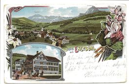 Gruss aus Ennetbühl SG Togg. Krone Lichtensteiger Litho 1904