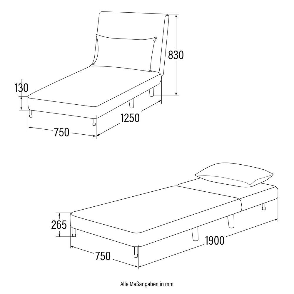 Poltrone: 24227 - Schlafsessel SNOOP Klappsessel - Webstoff Beige – Nuovo e nell'imballaggio originale da Wallenwil venduto da toesstal-vertrieb 9