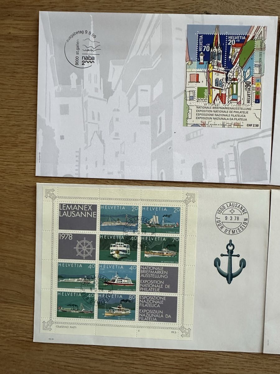 Tutti i francobolli: Schweiz - 8x FDC Kleinbogen Lot – Usato da Schmitten / FR venduto da Samsara169 1