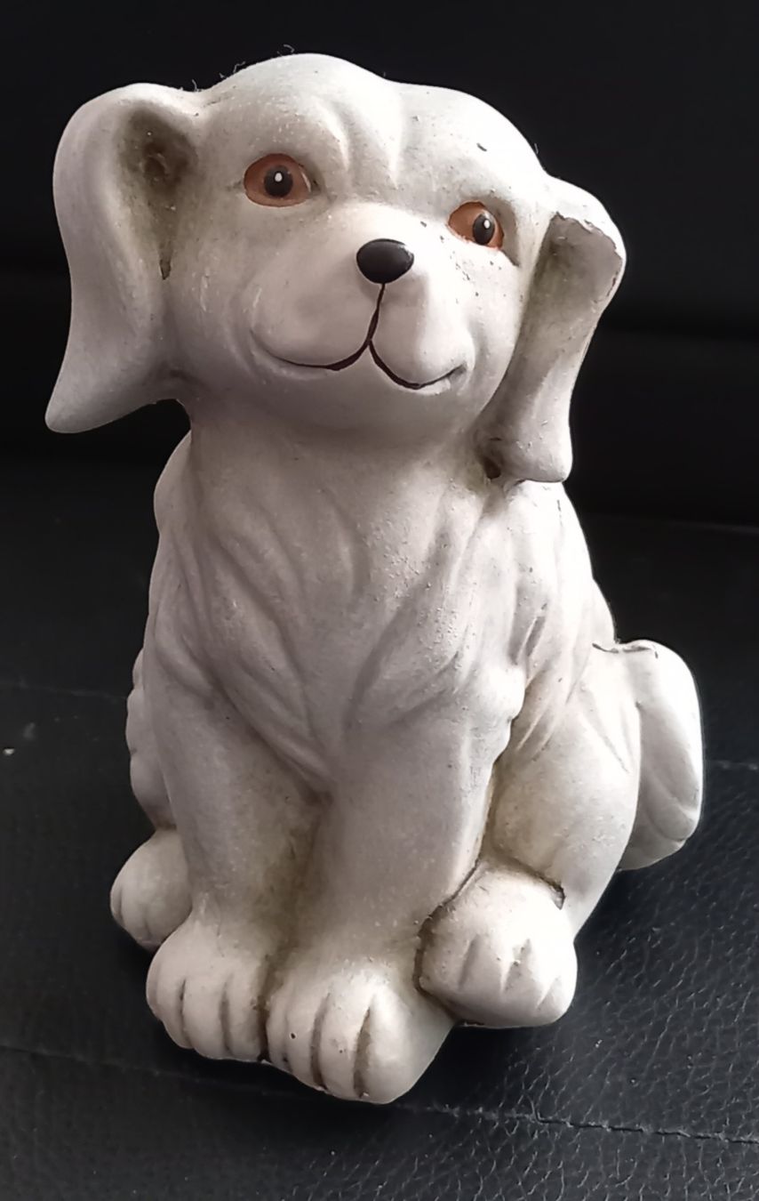 Figurines: Keramik Hund Figur weiss, grau – D'occasion à Hünibach par rut_l6ht