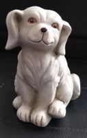 Keramik Hund Figur weiss, grau