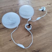 Zwei Tischlampen Glaskugeln weiss mit Kabel gut erhalten