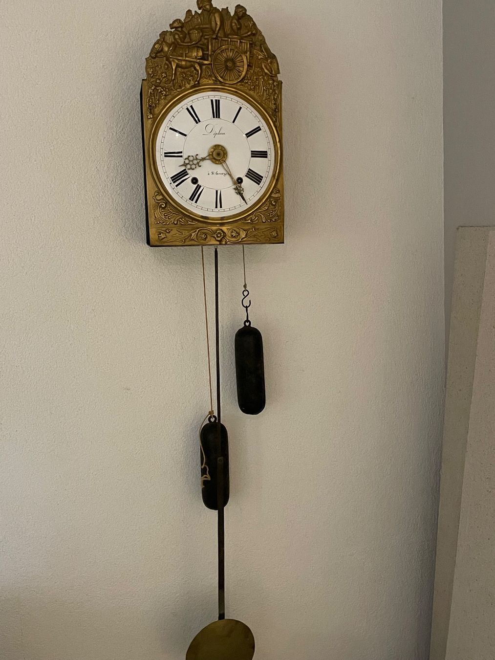 Orologi da terra & Orologi da parete: Horloge comtoise ancienne thème les vendanges – Difettoso da Lamboing venduto da christopheO 1