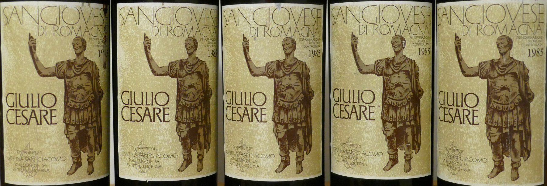 Vino: 5 Fl. Sangiovese di Romagna 1985 – Giulio Cesare – Nuovo (secondo la descrizione) da Hochdorf venduto da Sukram58 1