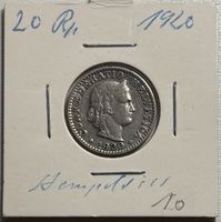 Schweiz 20 Rappen 1920 B II/II - abart, Stempelriss(chen)