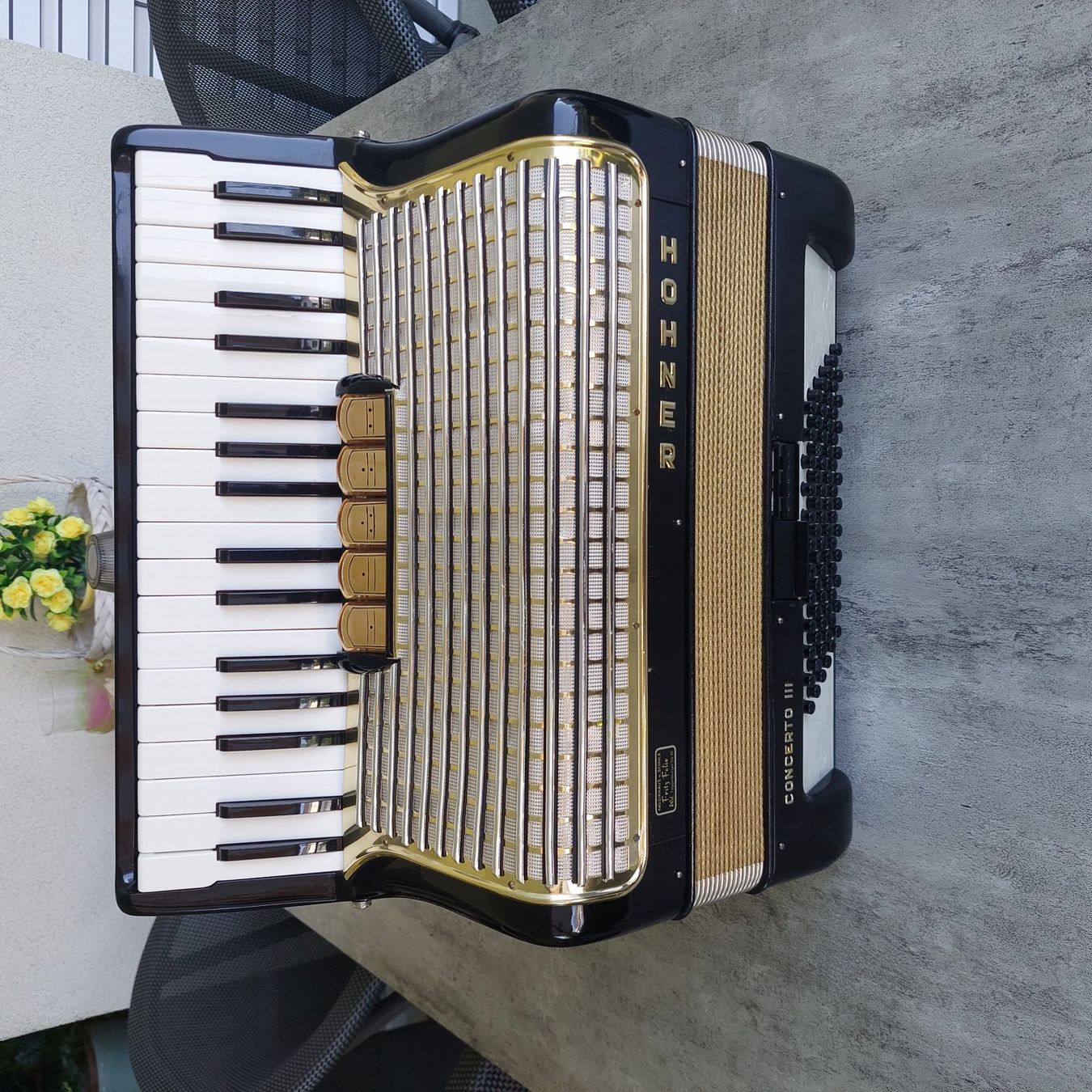 Hohner Musikinstrumente: Handorgel Hohner Concerto III – Gebraucht aus Uzwil von Grauhaar