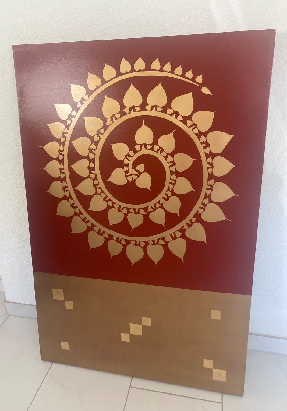 Foto & Immagini: Bild rot/gold auf Holz Mandala Design – Nuovo (secondo la descrizione) da Biel-Benken BL venduto da yoho
