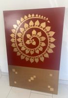 Bild rot/gold auf Holz Mandala Design
