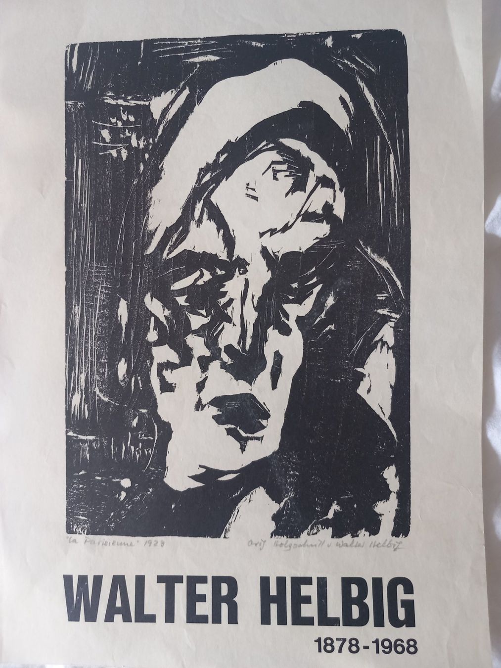 Xilografie: Original Holzschnitt La Parisienne, Walter Helbig – Usato da Uitikon Waldegg venduto da pkuster 2