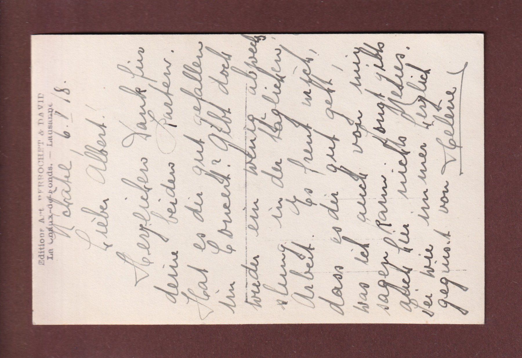 Cartoline postali: Gorges de l'AREUSE - 1918 – Usato da Pully venduto da nicecards 1