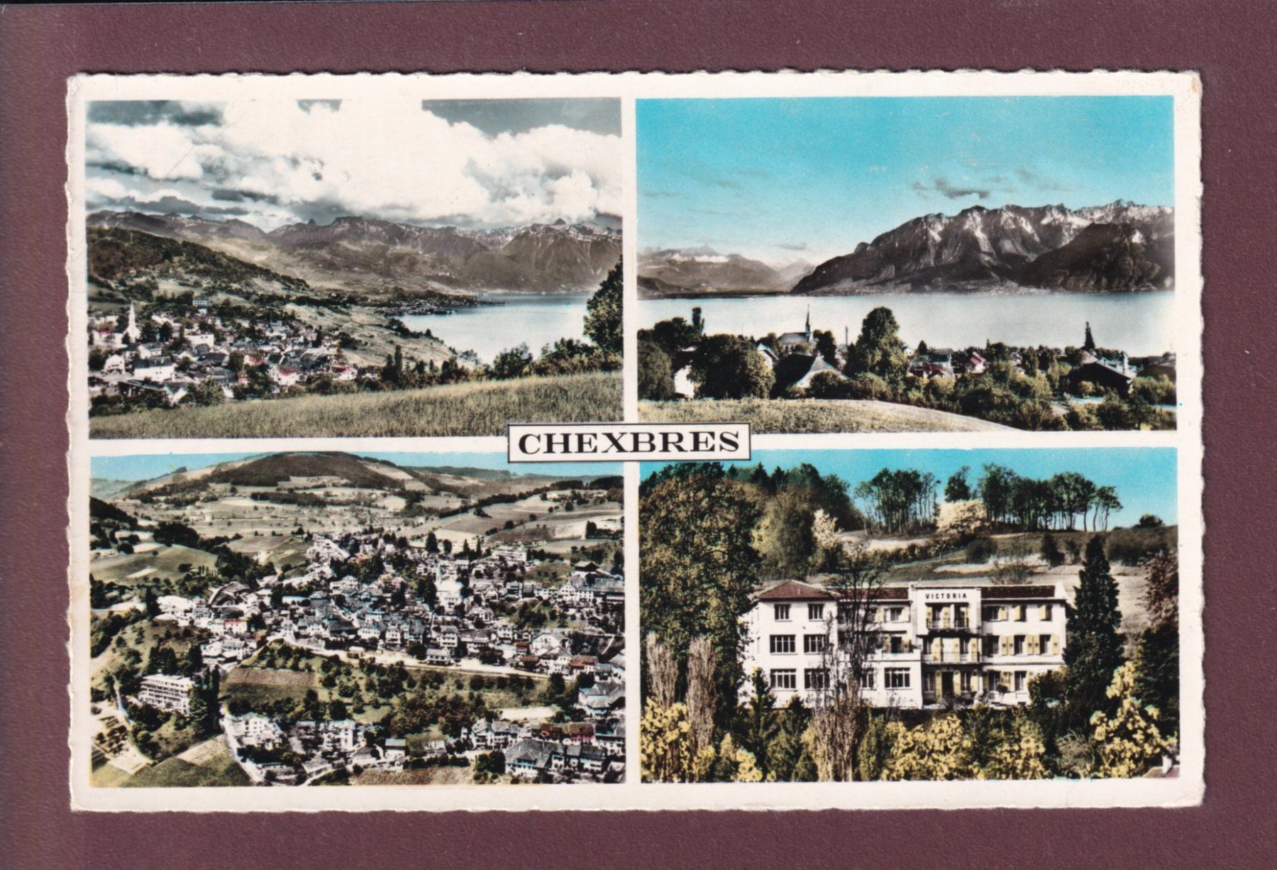 Cartoline postali: CHEXBRES - 4 images - 1961 – Usato da Pully venduto da nicecards
