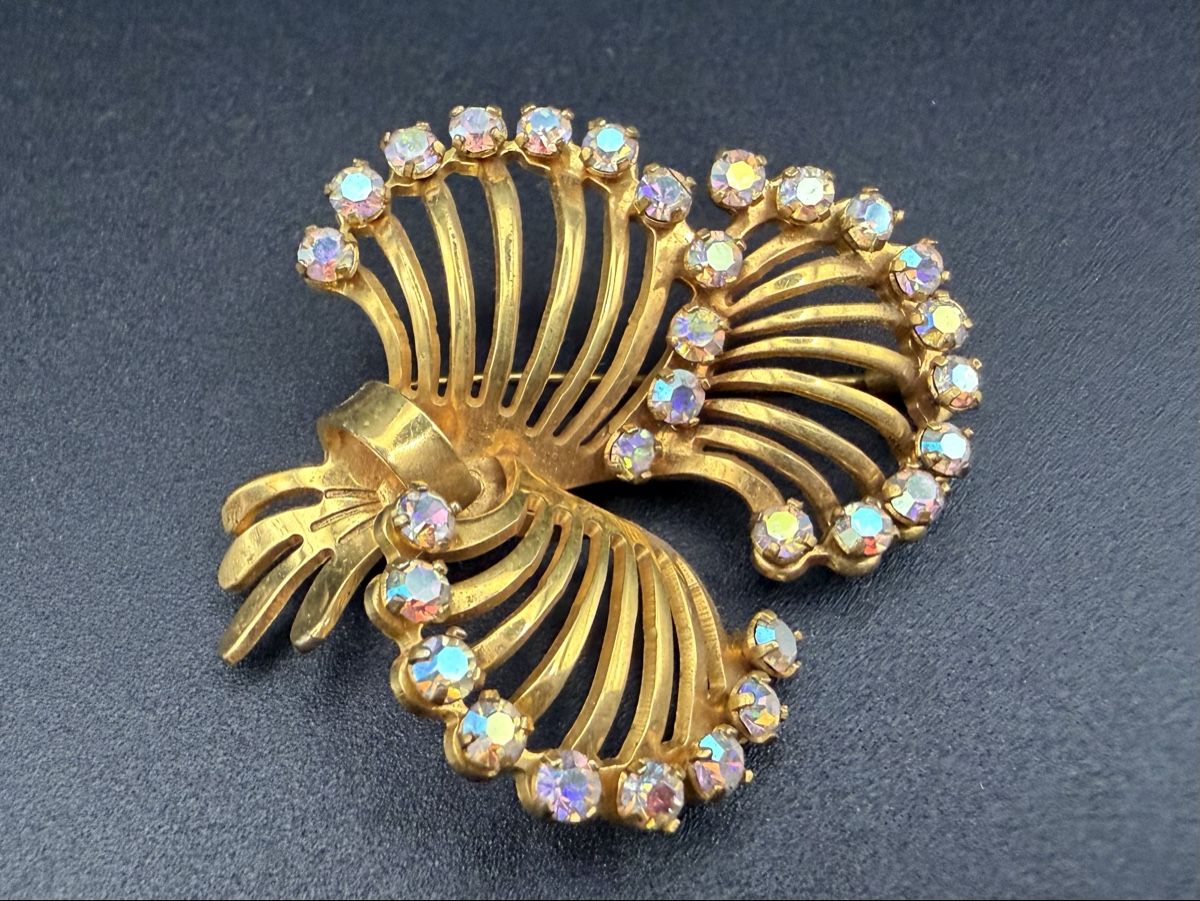Broches & Aiguilles: Vintage-Brosche Goldfarbe, Strasssteinen – D'occasion à Lamone par LaCantinaMagica 6