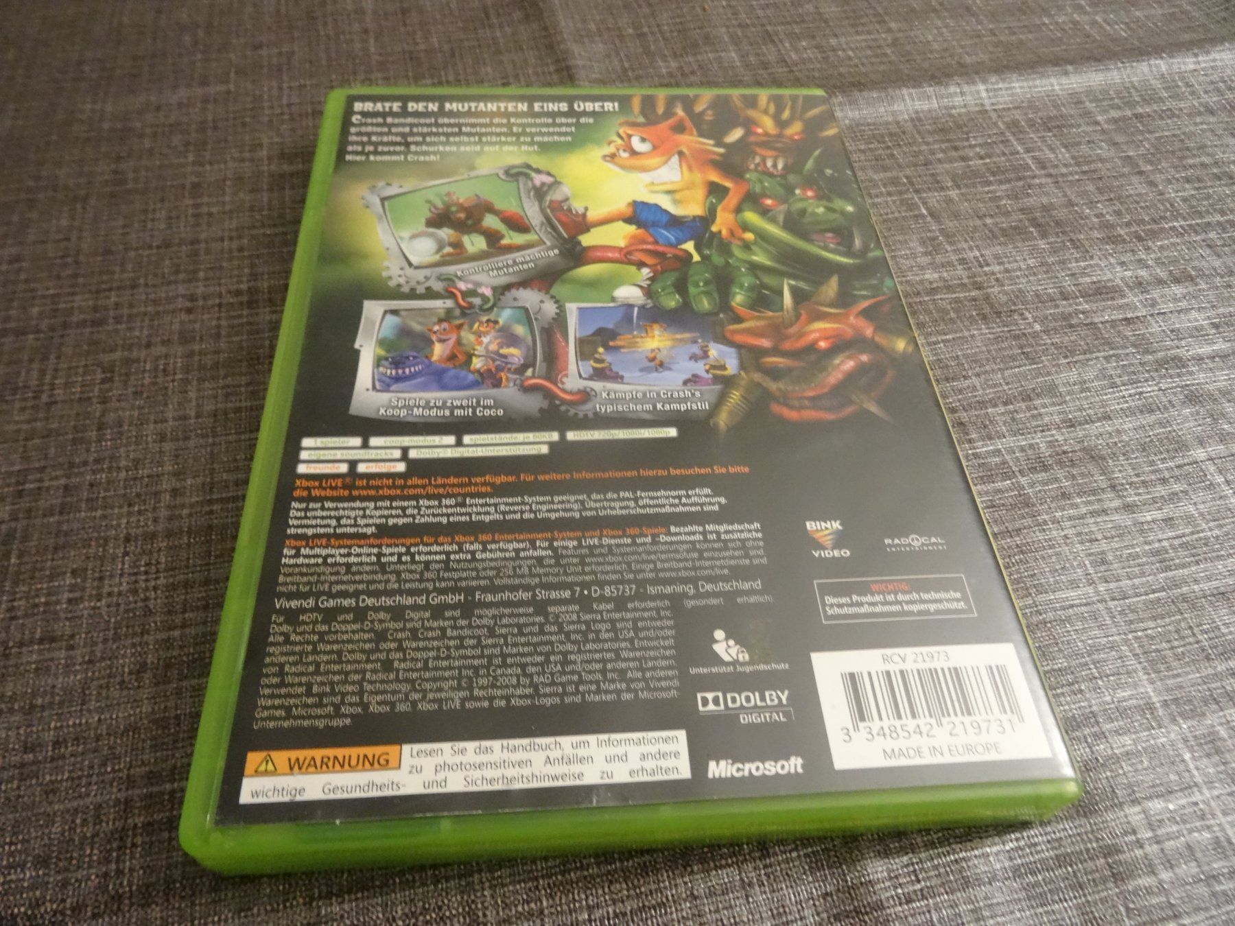 Microsoft Giochi: Crash - Kampf der Mutanten, Xbox 360 – Usato da Olten venduto da Disc-Ausverkauf 2