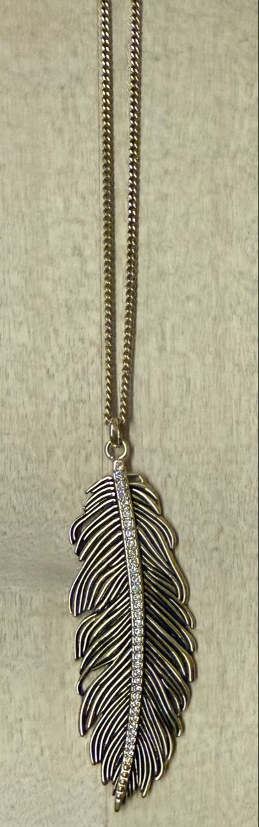 Ketten: Feder Kette Modeschmuck, goldfarben, neuwertig! – Neu (gemäss Beschreibung) aus Lyss von Sibella56 1