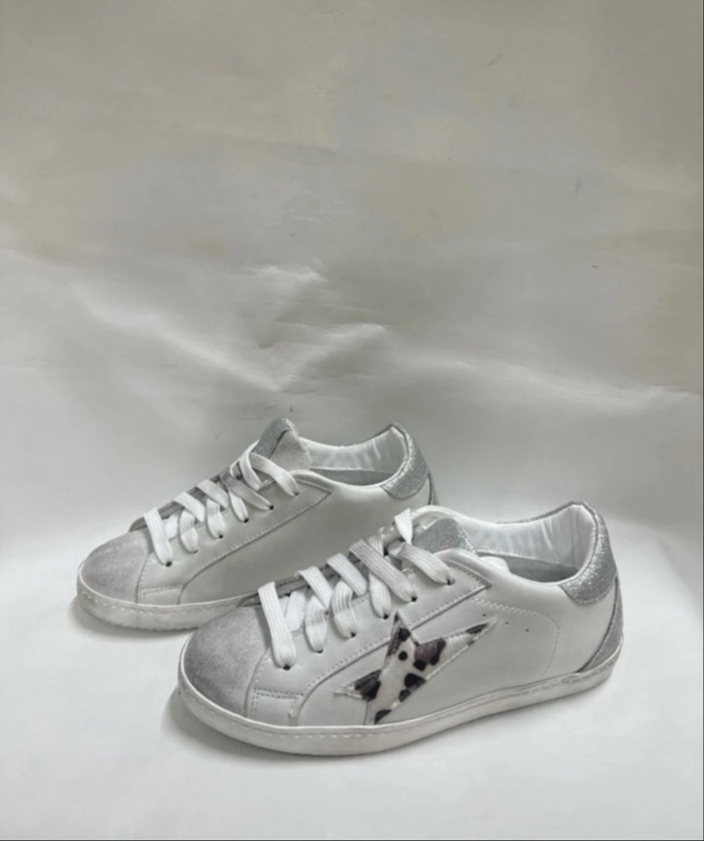 Damenschuhe: Sneakers 37 vera pelle con stella animalier e dettagli – Neu (gemäss Beschreibung) aus Rancate von Birbine 2