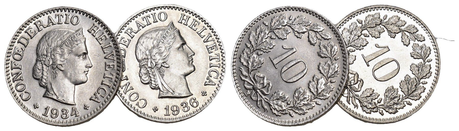 Toutes les monnaies: Schweiz 1934+1936 – D'occasion à Bern par numismatictops