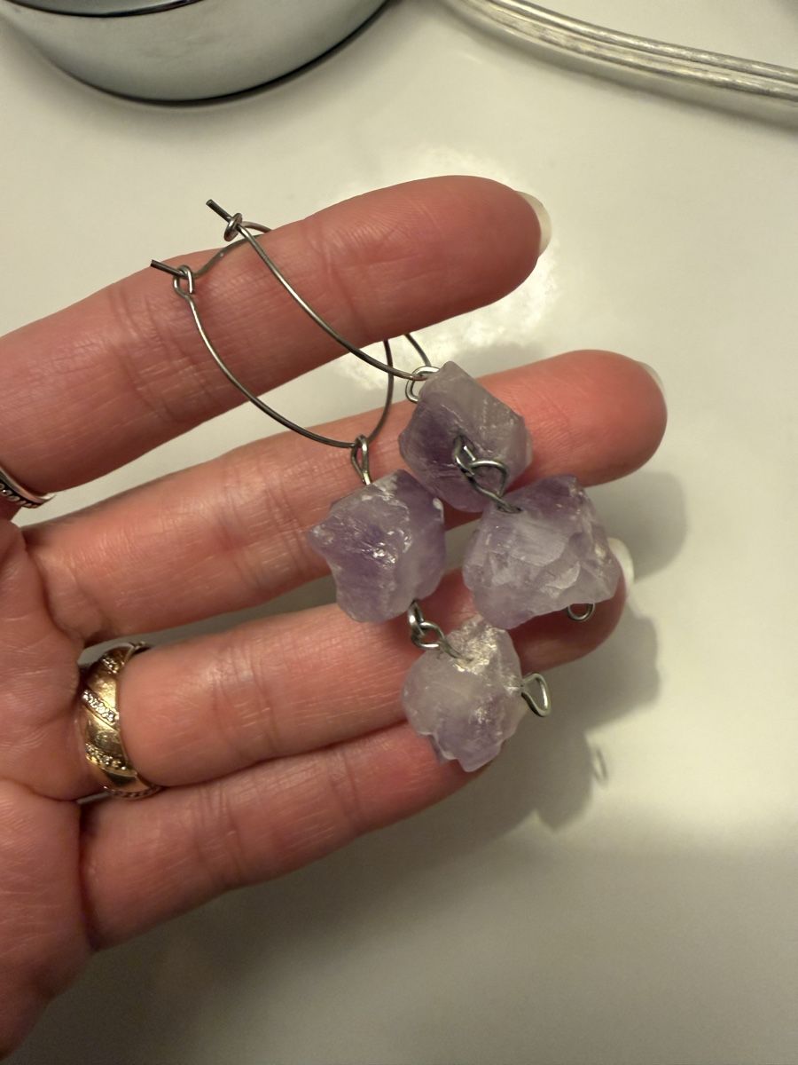Orecchini pendenti & Orecchini a lobo: Handgemachte Ohrringe mit Amethyst Steinen, Modeschmuck – Usato da Oberhofen Thun'see venduto da ClaudiaKelesh 2