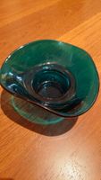 Wunderschöne Vintage Glasschale in tiefem Smaragdgrün / Petr