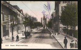 Basel, Missionsstrasse, Strassenbahn, To