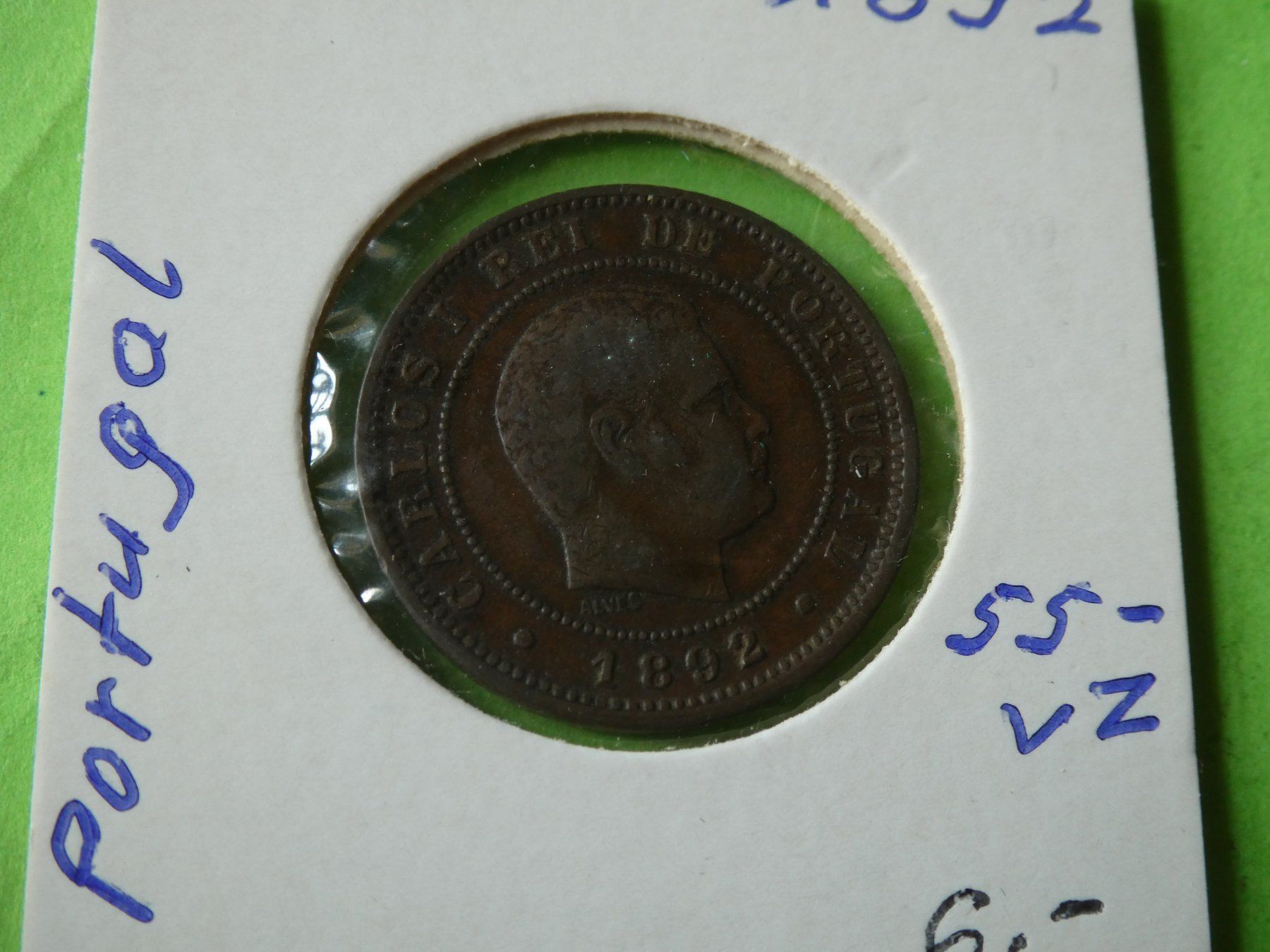 Alle Münzen: Portugal 1892, 10 Reis – Gebraucht aus Hinterforst von Rohusri