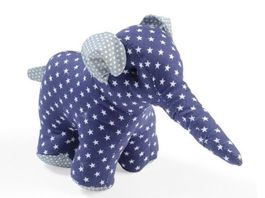 Smallstuff Stofftier Elefant blau weich gestopft 17 x 34 cm