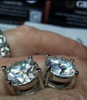 Boucles d'oreille argent avec diamants de moissanite de 6 ct