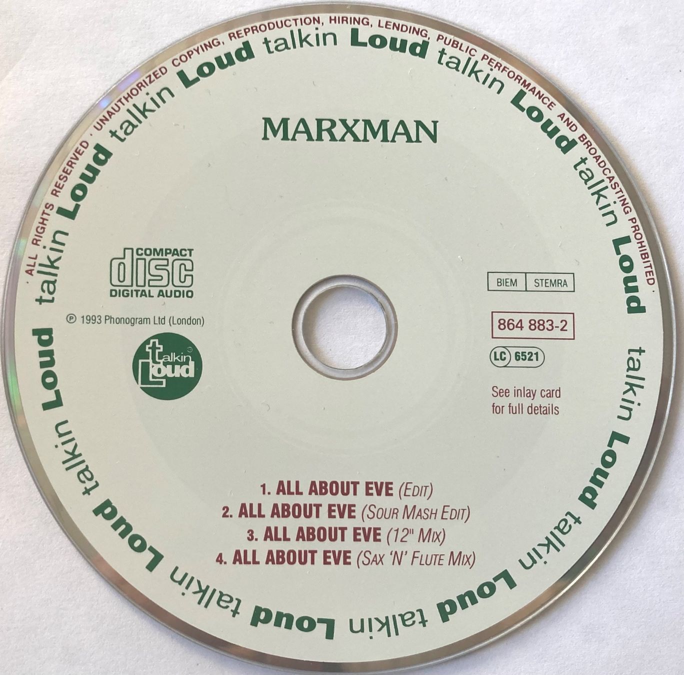 CD: MARXMAN - ALL ABOUT EVE – Usato da Poliez-Pittet venduto da Newtown-Records 1