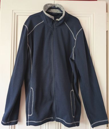 LIVERGY : Confortable veste bleu foncé look tricot XXL