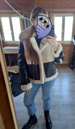 All Saints shearling leather jacket