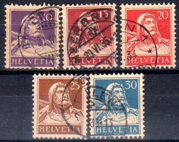 5 MARKEN TELL BRUSTBILD GESTEMPELT GERIFFELTES PAPIER -EM479