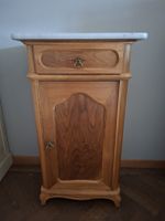 Nachttisch Holz Marmorplatte, Schublade/ Tür, guter Zustand