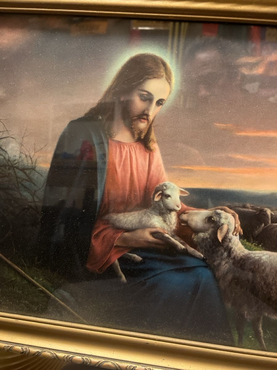 Dipinti: Christus Bild mit Schafherde gerahmt – Usato da Rorschach venduto da TimelessTrading 1