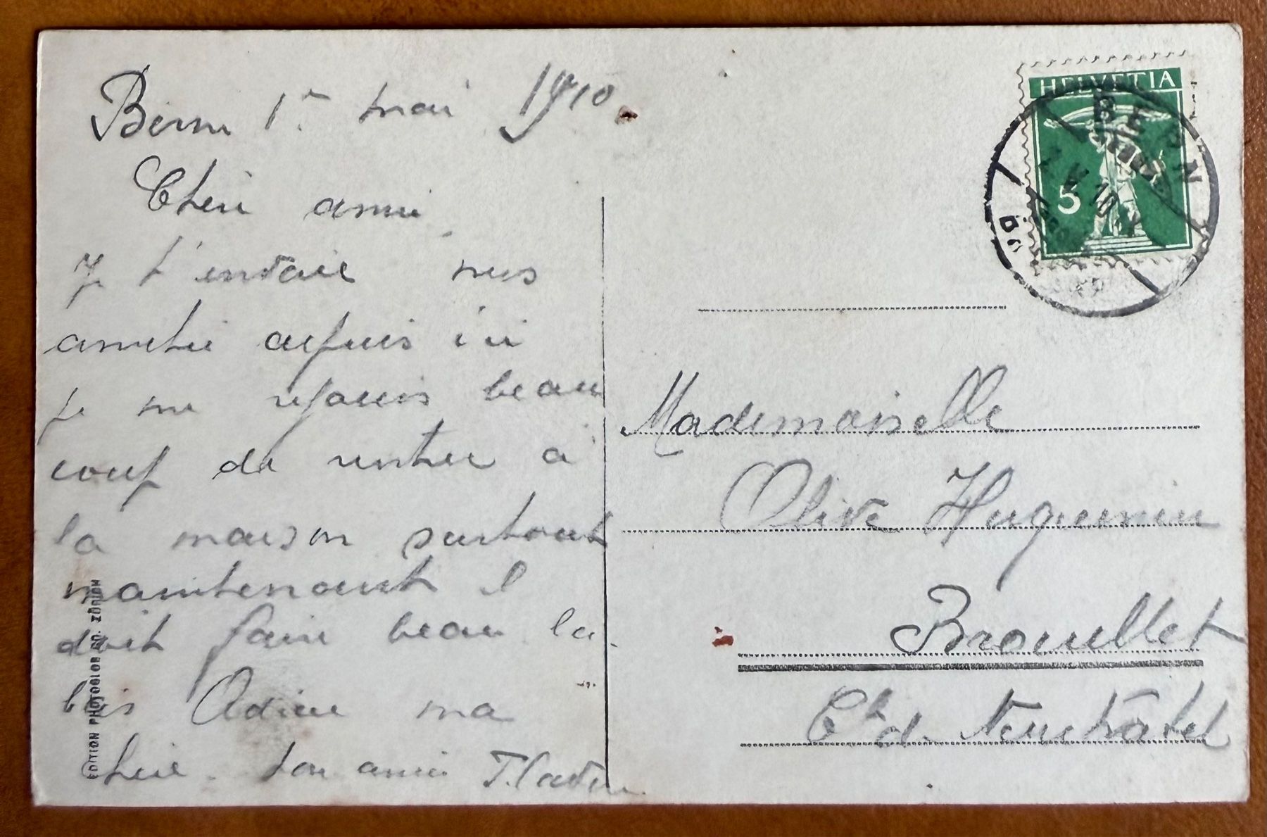 Cartoline postali: Bern - Weltpost - Denkmal 1910 – Usato da Lutry venduto da Ediego 1