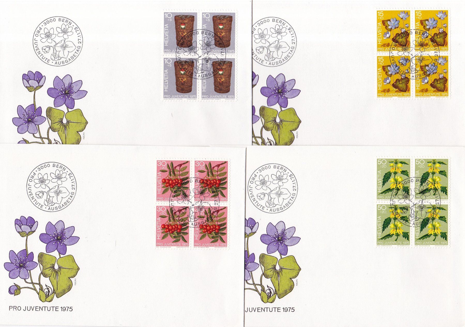 Alle Briefmarken: 54 Stk. Pro Juventute FDCs ab 1958 – Gebraucht aus Münchwilen AG von Nesar 4