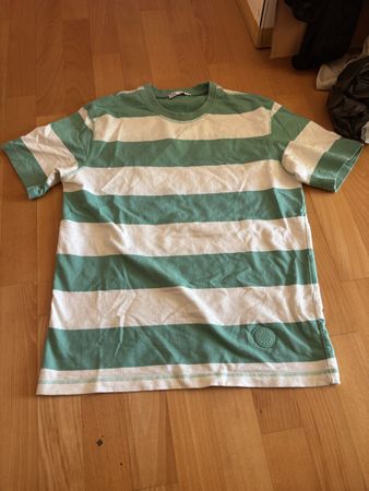 Zara T-Shirt gestreift Gruen Weiss S 