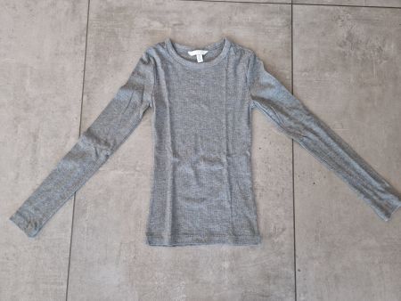 Graues Ripp-Langarmshirt von H&M, Grösse XS