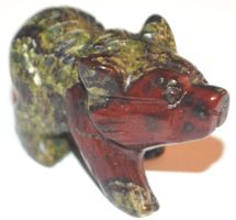 Deko – Heilstein F-661 – Bär – Drachenblut Jaspis ca. 4x2,5x
