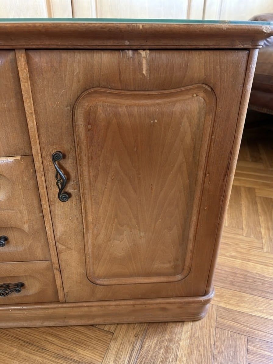 Cassettiere: Vintage Kommode / Sideboard Holz mit Glasplatte – Usato da Ins venduto da ab_80 4