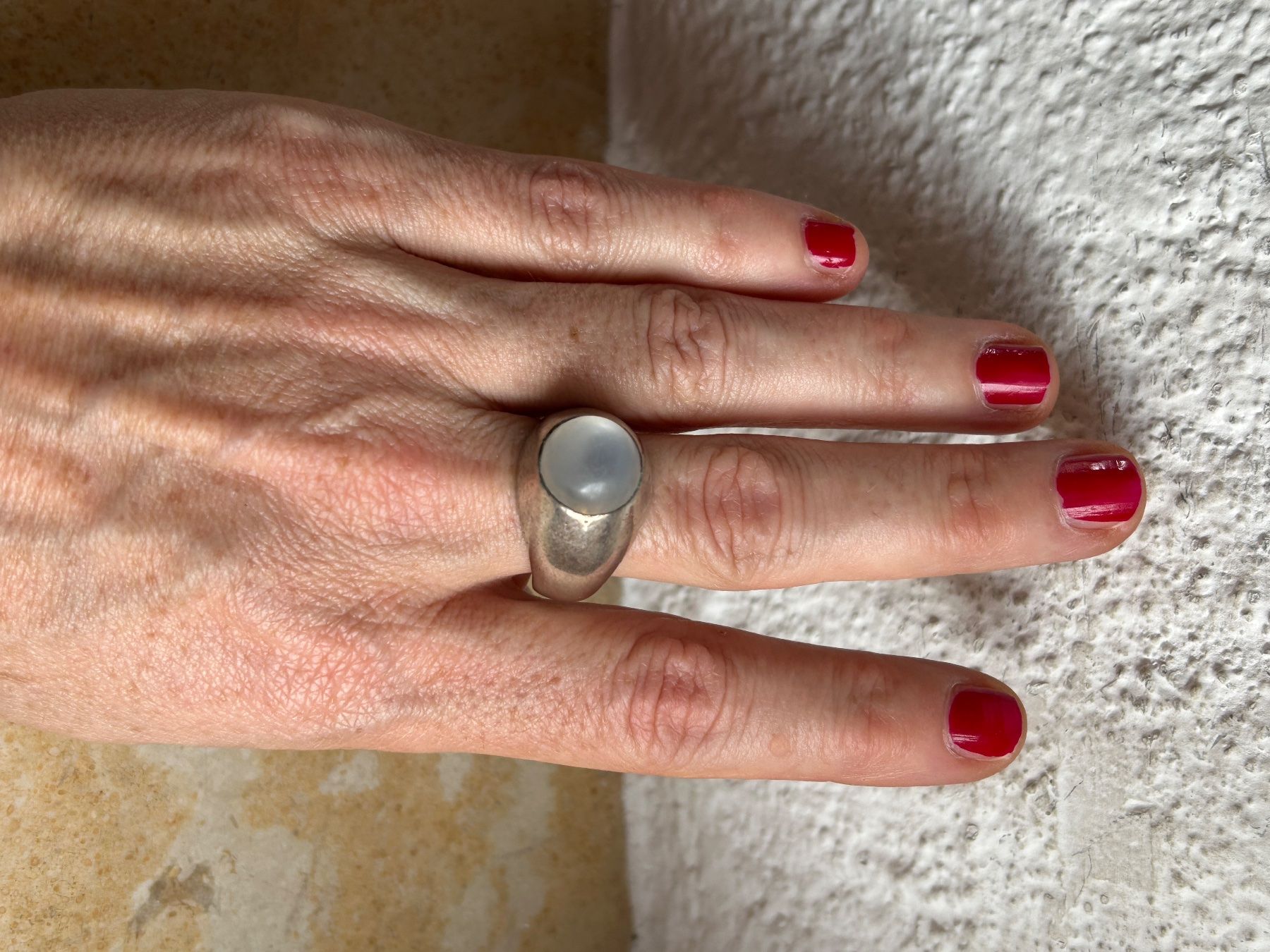 Ringe: Vintage Silber Ring mit Mondstein (Grösse 62) – Gebraucht aus Laufen von belleskulptur 6