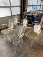 Antike Gartensessel Eisen weiss, 5er Set