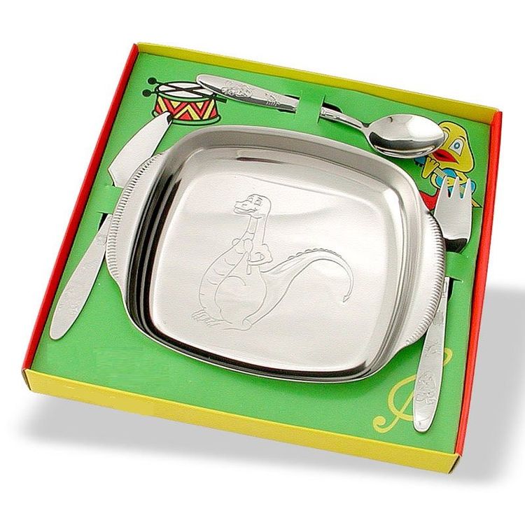 Tramontina Kinderbesteck Set 3-teilig - Edelstahl Babybesteck Mit Relief