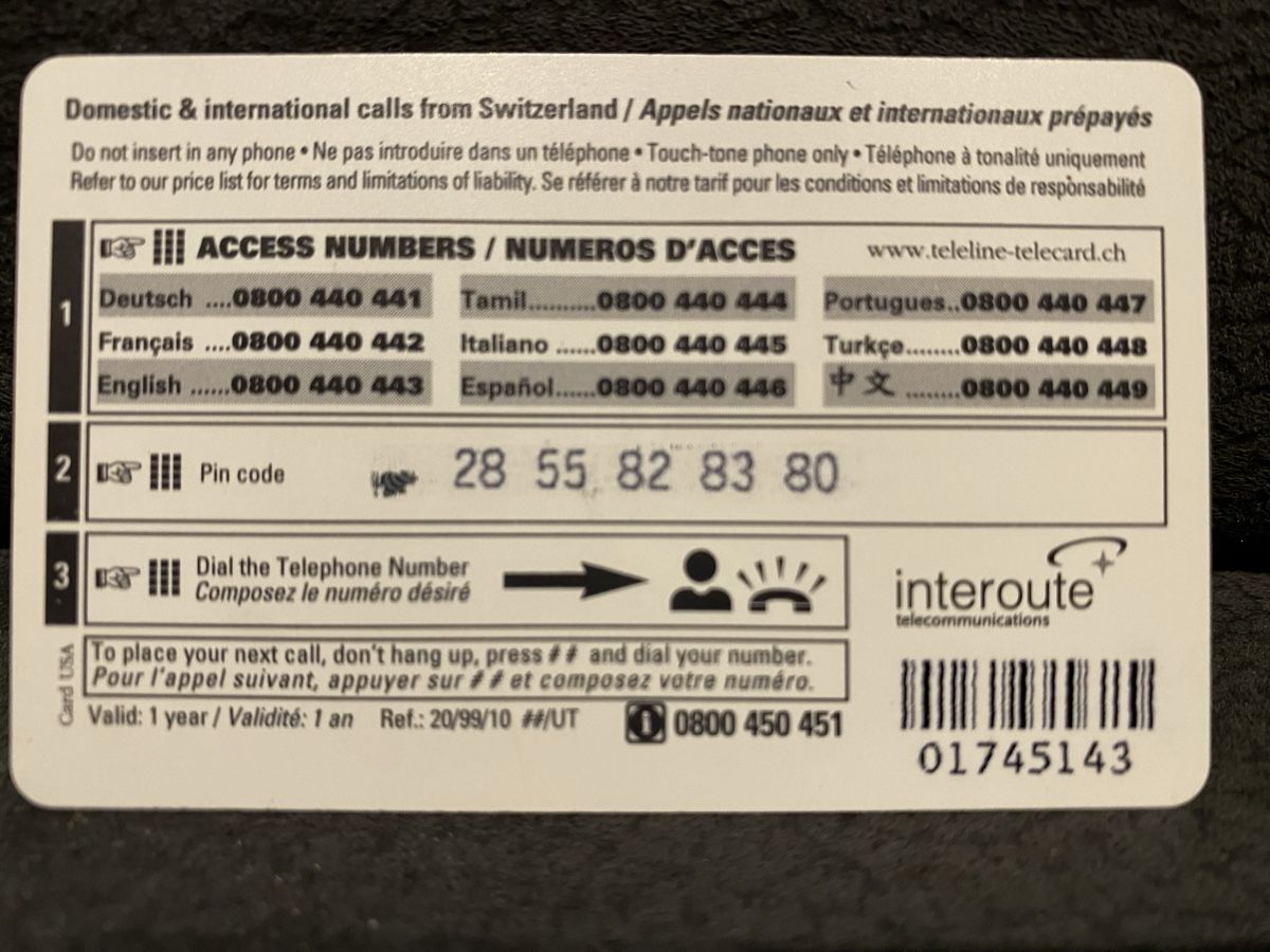 Cartes de téléphone: Teleline – D'occasion à Lausanne par babacard10 1
